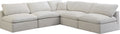 Plush - Velvet Standart Comfort 5 Piece Modular Sectional - Cream - Fabric