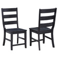 Newport - Ladder Back Wood Dining Side Chair (Set of 2) - Black