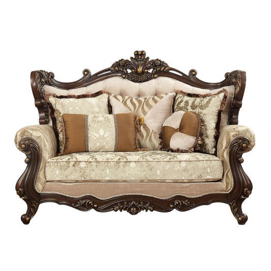 Shalisa - Loveseat - Fabric & Walnut