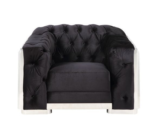 Pyroden - Chair - Black Velvet & Chrome Finish