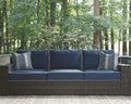 Grasson - Brown / Blue - Sofa With Cushion