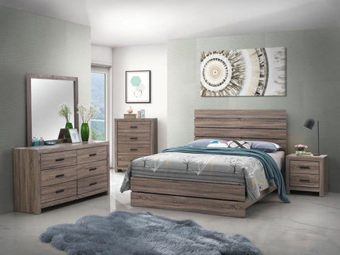 Dark Brown / 4 Pc. Bed, Dresser, Mirror, Nightstand / King