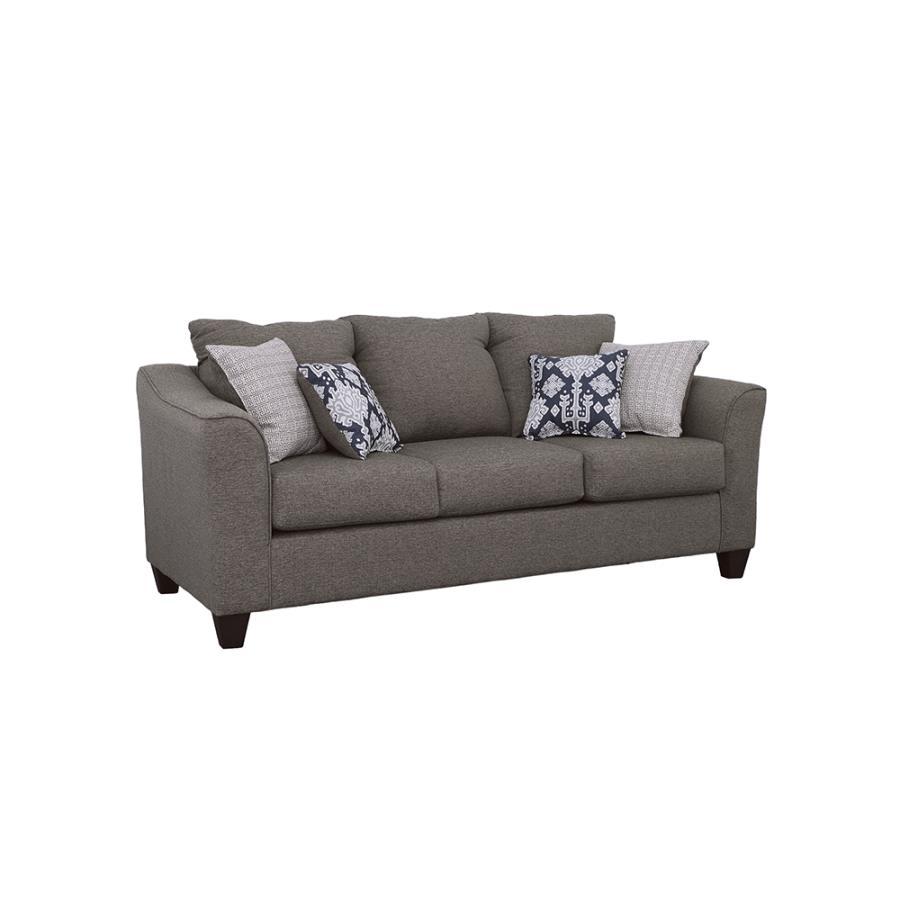 Salizar - Upholstered Flared Arm Sofa - Charcoal Gray