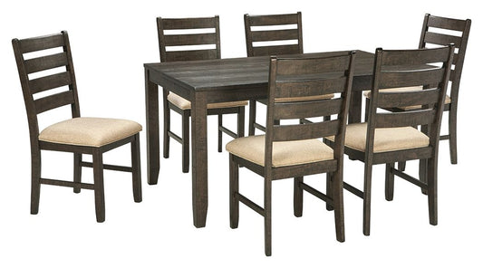 Rokane - Brown - Dining Room Table Set (Set of 7)