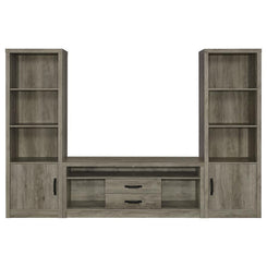 Burke - 3 Piece TV Entertainment Center - Gray Driftwood