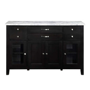 Hussein - Server With Marble Top - Marble & Black Finish