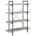 Delray - 4-Shelf Bookshelf - Gray Driftwood And Black