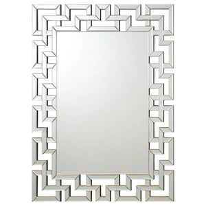 Forman - Interlocking Greek Frameless Wall Mirror - Silver