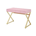 Coleen - Vanity Desk - Pink & Gold Finish - 31"