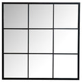 Quetzal - Square Window Pane Wall Mirror - Black