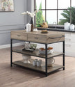 Macaria - Kitchen Island - Rustic Oak & Black Finish - 36"