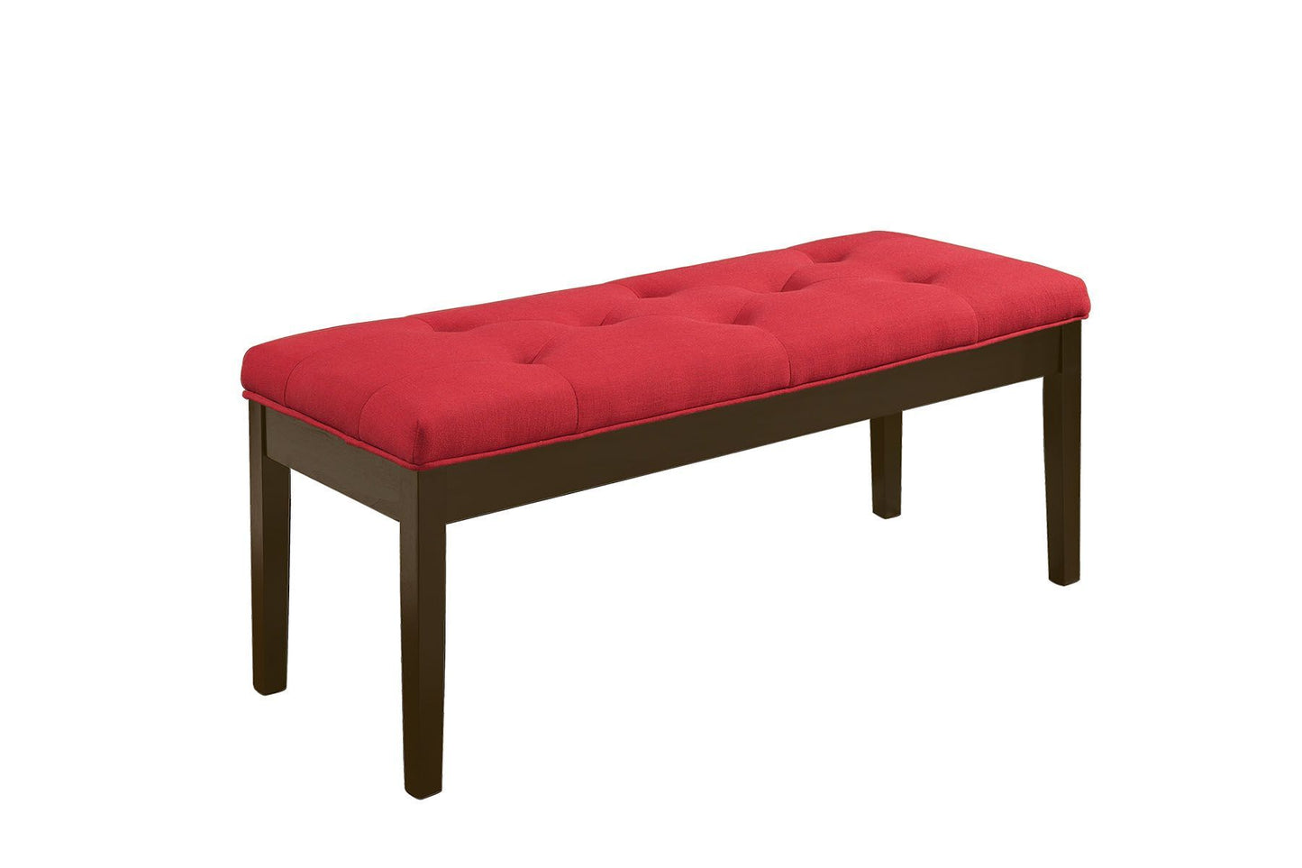 Effie - Bench - Red Linen & Walnut