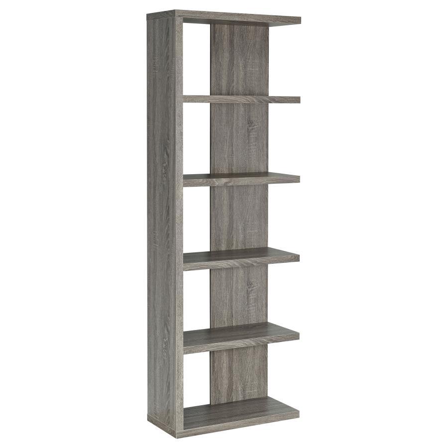 Harrison - 5-Shelf Bookshelf - Weathered Gray