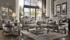 Versailles - Sofa - Silver PU & Antique Platinum