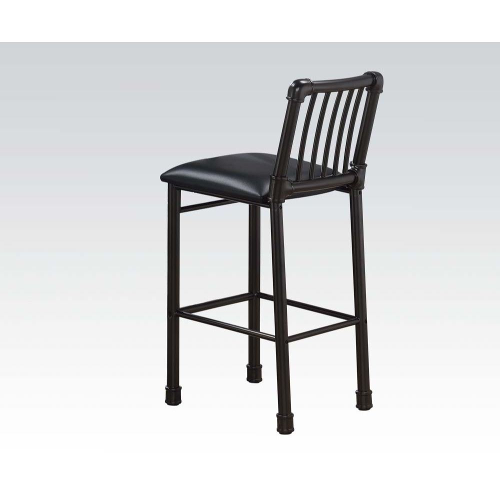 Caitlin - Bar Chair (Set of 2) - Black PU & Black