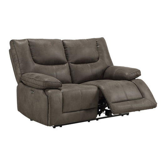 Harumi - Loveseat - Gray Leather-Aire