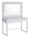 Umbridge - 3-Drawer Vanity Set With Lighting - Chrome And White