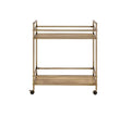 Barb - Serving Cart - Natural & Champagne Finish