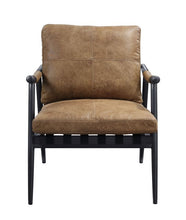 Anzan - Accent Chair - Berham Chestnut Top Grain Leather & Matt Iron Finish