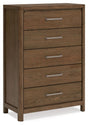 Cabalynn - Light Brown - Five Drawer Chest