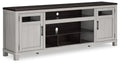 Darborn - Gray / Brown - XL TV Stand W/Fireplace Option