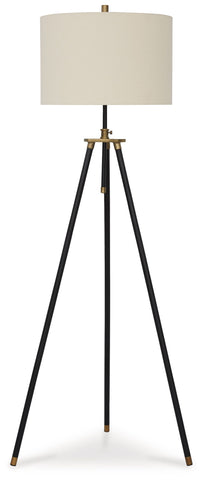 Cashner - Black / Gold Finish - Metal Floor Lamp