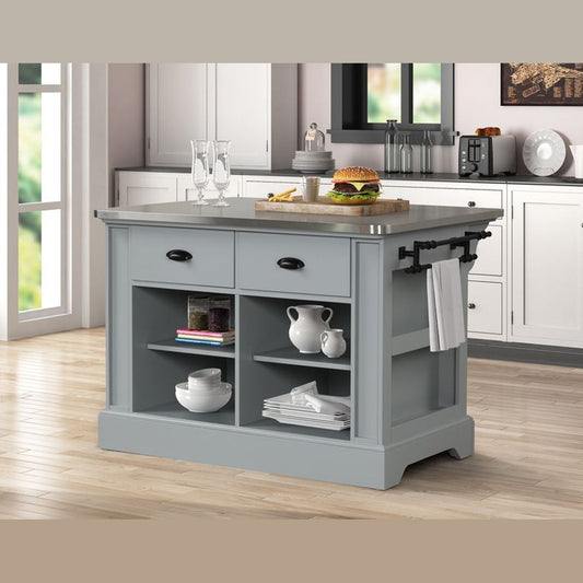 Urrur - Kitchen Island - Gray Finish