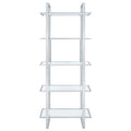 Hartford - 5-Shelf Glass Bookshelf - Chrome