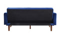 Tanitha - Futon - Blue Velvet & Natural Finish