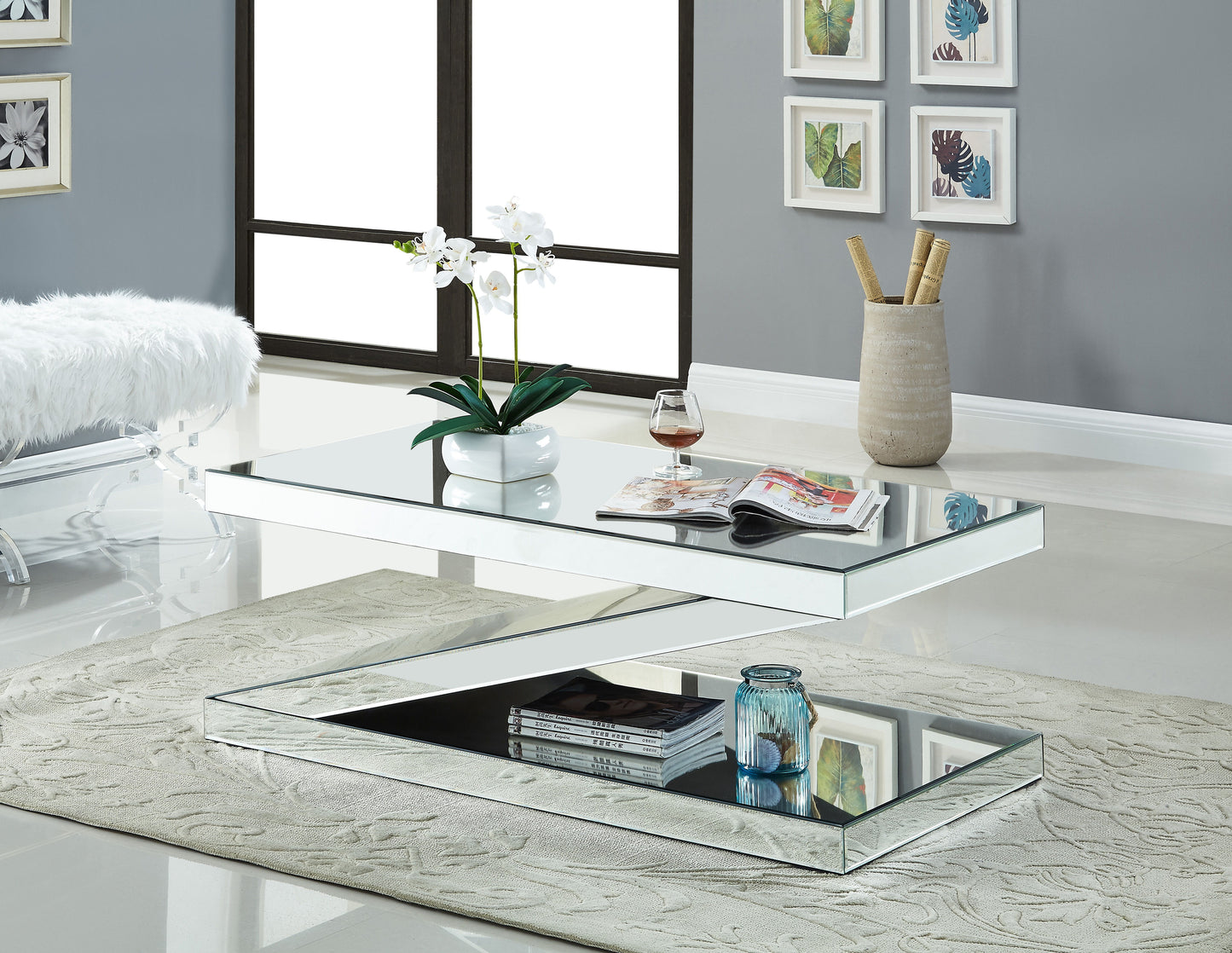 Zee - Coffee Table - Pearl Silver