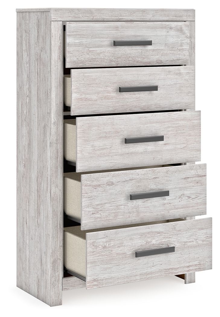 Cayboni - Whitewash - Five Drawer Chest