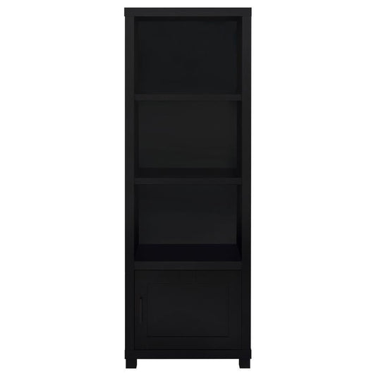 Jupiter - 3-Shelf Engineered Wood Media Tower - Black