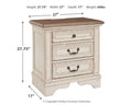 Realyn - White / Brown / Beige - Three Drawer Night Stand