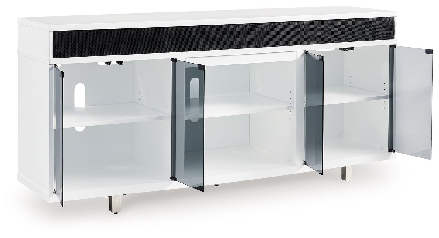 Gardoni - White / Black - XL TV Stand With Fireplace Option