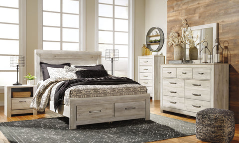 Light Brown / 6 Pc. - Dresser, Mirror, Platform Bed / King