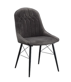 Abraham - Side Chair (Set of 2) - Gray Fabric & Black Finish