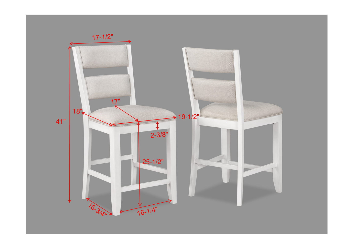 Wendy - Counter Height Chair (Set of 2) - Gray