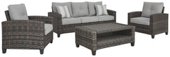 Cloverbrooke - Gray - Sofa, Chairs, Table Set (Set of 4)