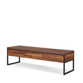 Sara - TV Stand - Walnut & Sandy Black