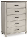 Darborn - Gray / Brown - Five Drawer Chest