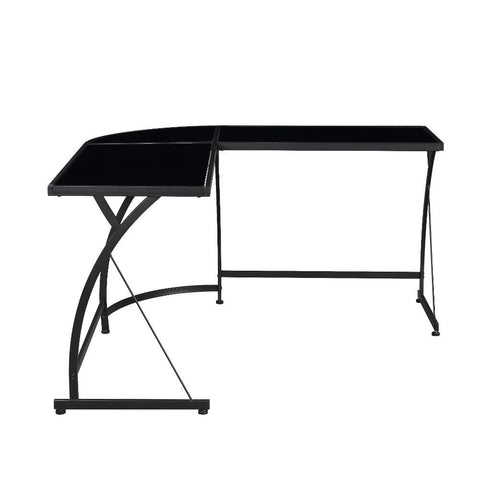 Janison - Desk - Black Glass & Black