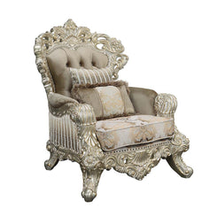 Sorina - Chair - Velvet, Fabric & Antique Gold Finish