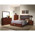 Ilana - Queen Bed - Brown PU & Brown Cherry