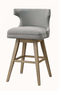 Everett - Bar Chair (Set of 2) - Fabric & Oak