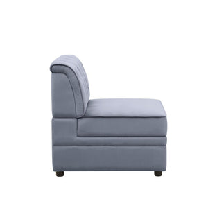 Bois II - Armless Chair - Gray Velvet