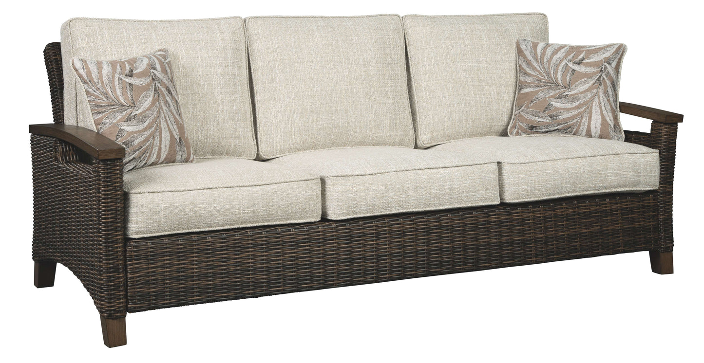 Paradise - Medium Brown - Sofa with Cushion