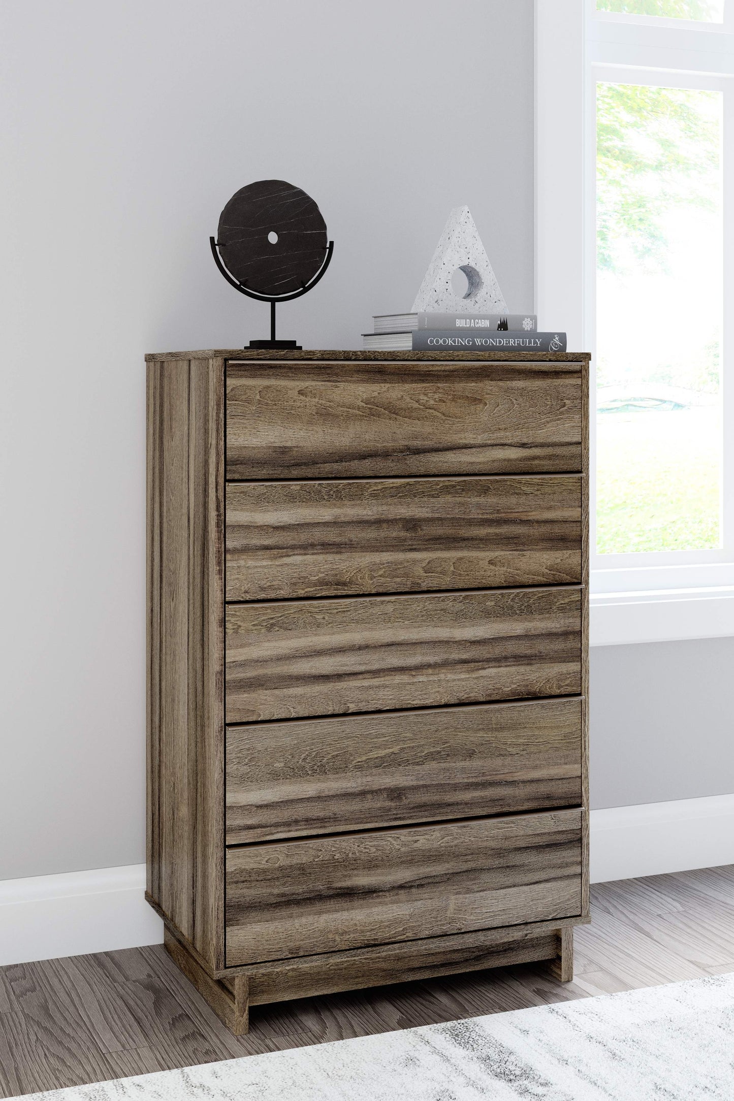 Shallifer - Brown - Five Drawer Chest