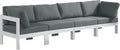 Nizuc - Outdoor Patio Modular Sofa - Grey - Metal - Modern & Contemporary