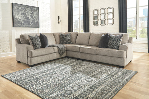 Beige / 3-Piece Sectional with Right-Arm Facing Loveseat