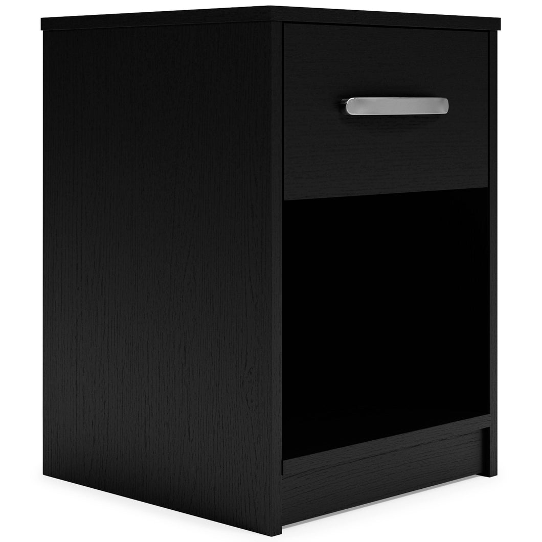 Finch - Black - One Drawer Night Stand - 23